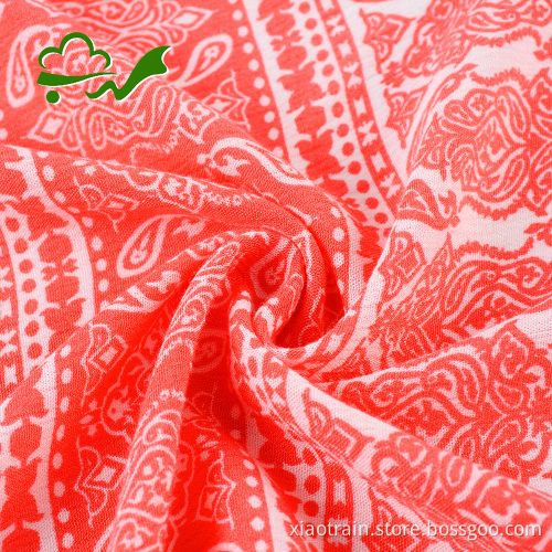 Garment woven pigment printed rayon fabric for dress